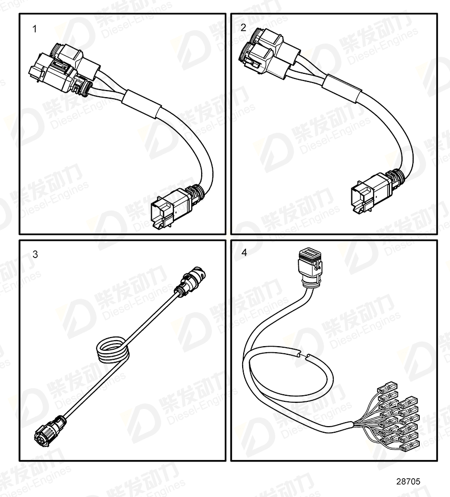 VOLVO Cable harness 22088729 Drawing